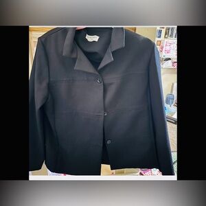 Vintage Alfred Dunner Black Blazer Polyester Single Breasted 3 Button, 12‎
